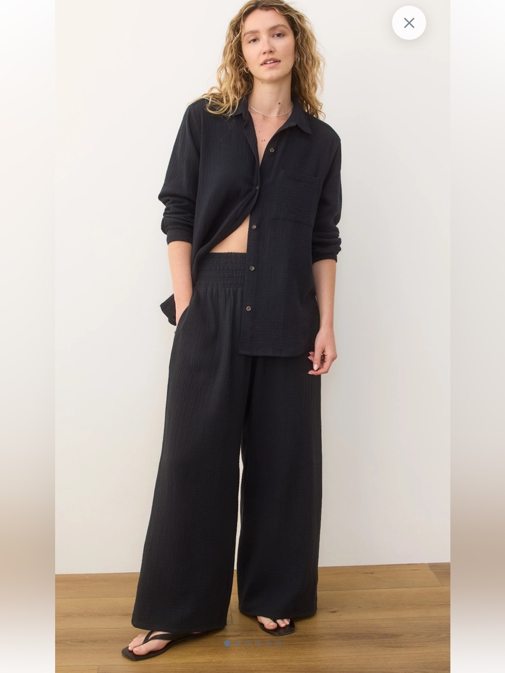 Marine Layer Black Wide-Leg Lounge Pants